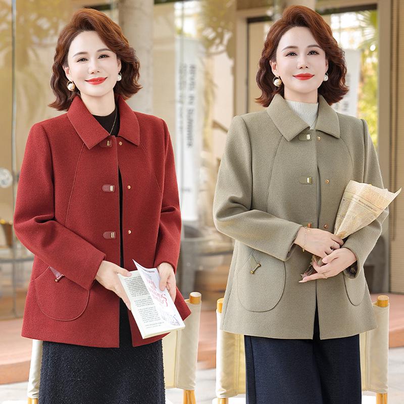 Elegant Mom's Wool Coat - Autumn/Winter Fashion Double-Sided Short Jacket