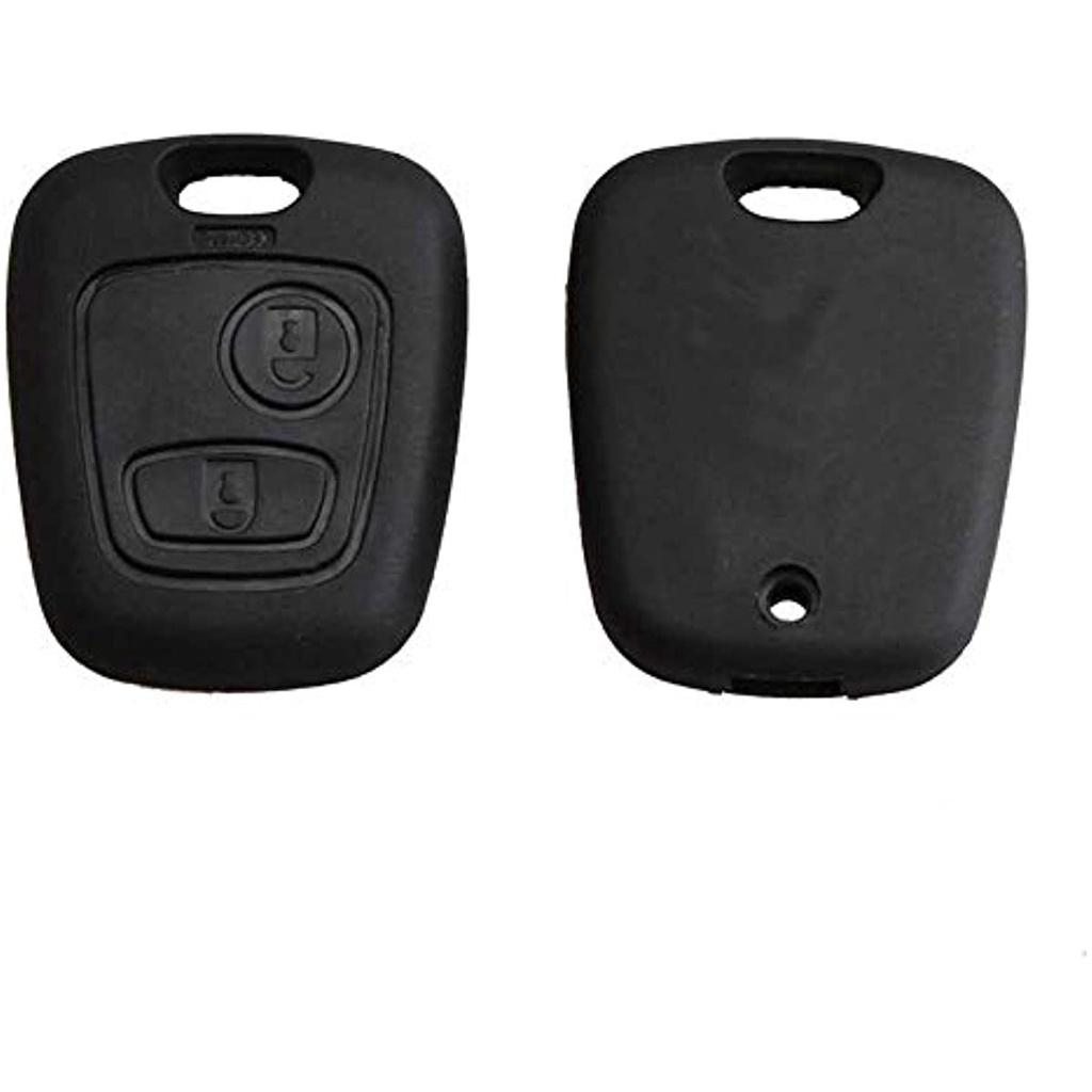 Schwertloses Schlüssel-Ersatzgehäuse, kompatibel mit Citroen C1 C2 C3 C5 Xsara Saxo Berlingo Picasso, Schwarz, 2 Tasten