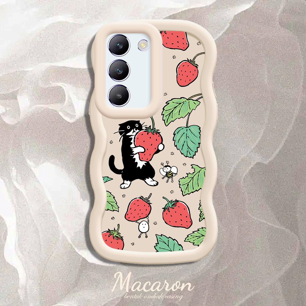 

Окрашенный узор Big Wave Edge Мягкий силиконовый материал Macaron чехол для телефона противоударный защитный резиновый чехол для OnePlus Vivo Motorola Moto Vivo Y12S белый