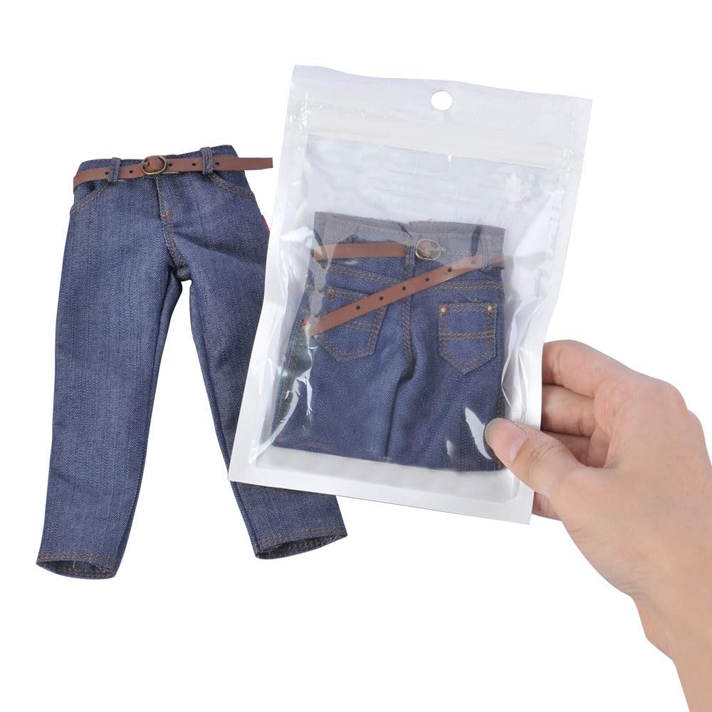 Scale Action Figure Casual with Belt Not Dark Blue 1/6 Jeans, Jeans, (Body, Head, Shoes, etc. Included),