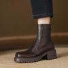 Krazing Pot Microfiber Winter Round Toe Modern Platform Size 33 Boots Size 43 Thick Bottom Zipper Women Ankle Boots