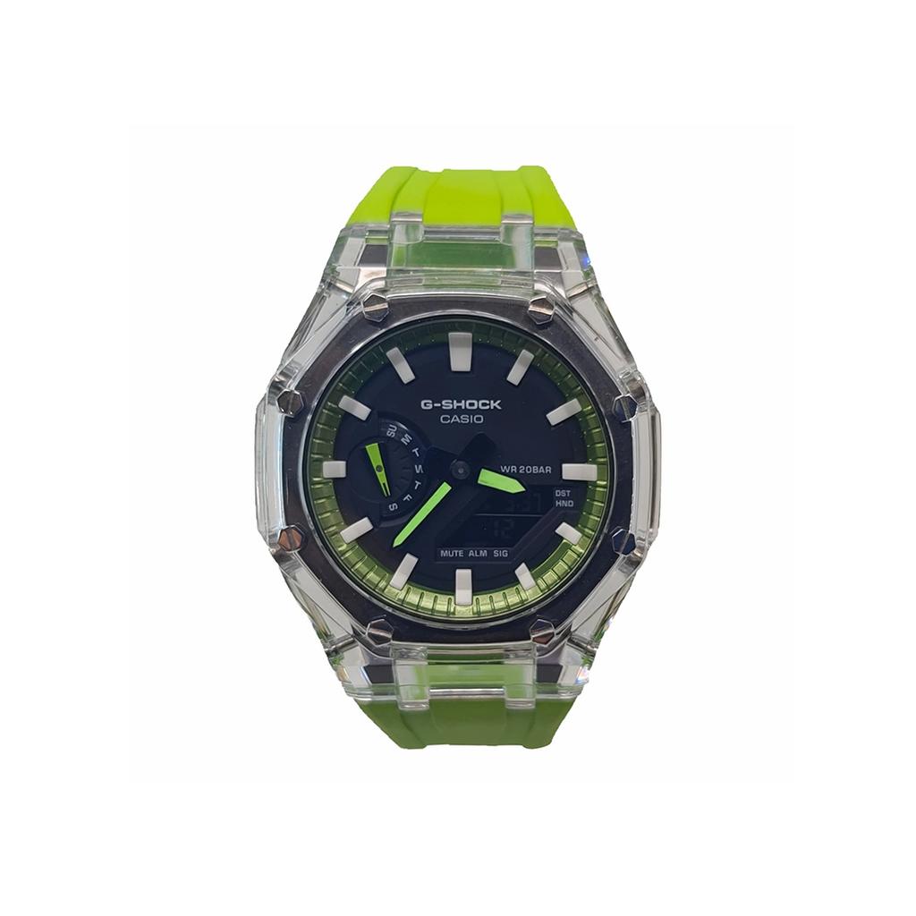 CASIO Men Liquid Crystal,Analog Dual Display Series Black Watch GA-2100-1A1(Watch3--)