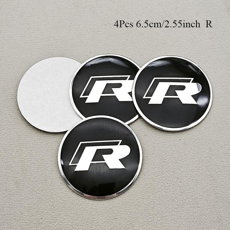

2026 Hot For VOLKSWAGEN VW 4pcs 65mm Car Hub Center Wheel Caps Sticker Logo R Badge Decal For Volkswagen VW Sagitar Passat Beetl