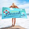 Custom Name Beach Towel Personalized Seaside Summer Beach Print Bath Towel for Kids Women Men Bath Towels for Travel Camp Swim