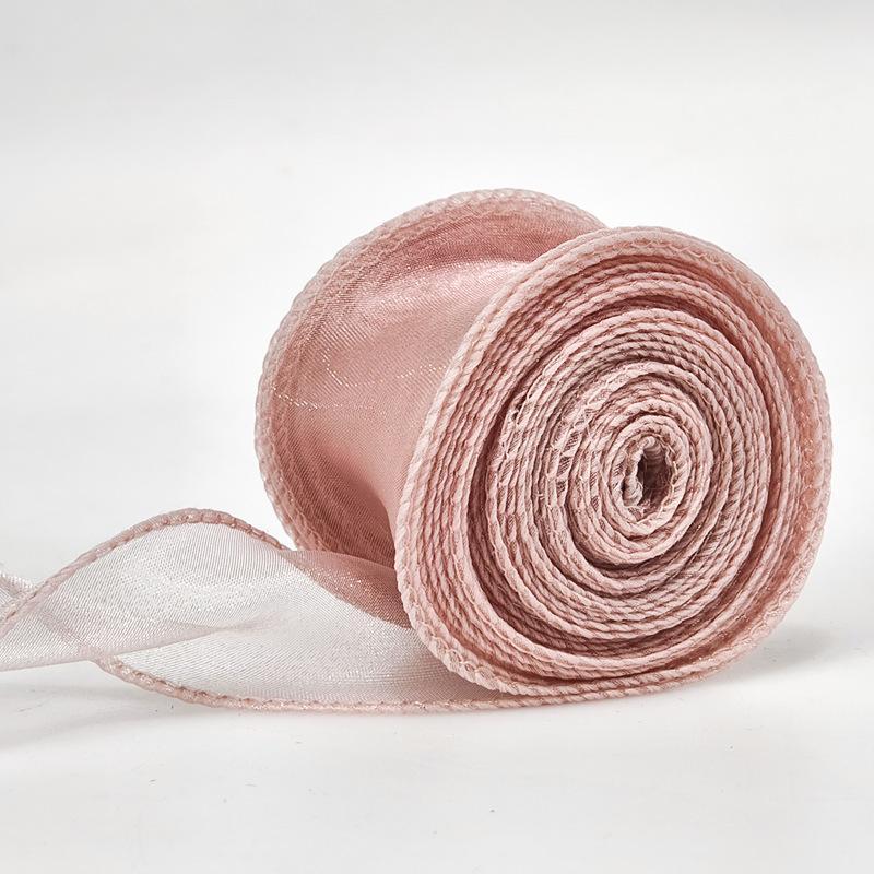 1 Roll Diy Bow Bouquet Voile Ribbons 4X900Cm Fishtail Organza Ribbon Reflective Iridescent Wavy Edge Ribbon For Gift Wrapping