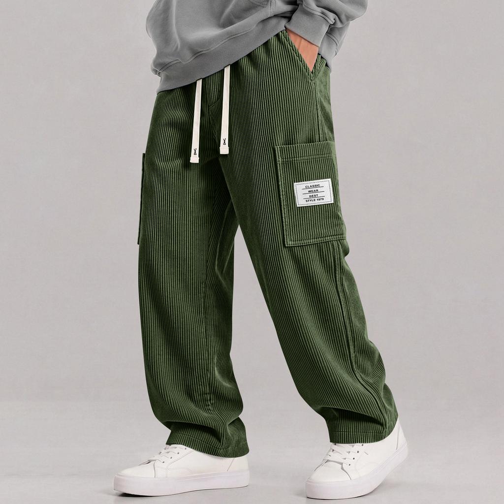 Pantaloni da uomo a gamba dritta, casual, comodi, lunghi, per l'uso quotidiano