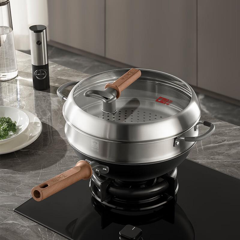 KOBACH Titanium-Infused Iron Wok Set