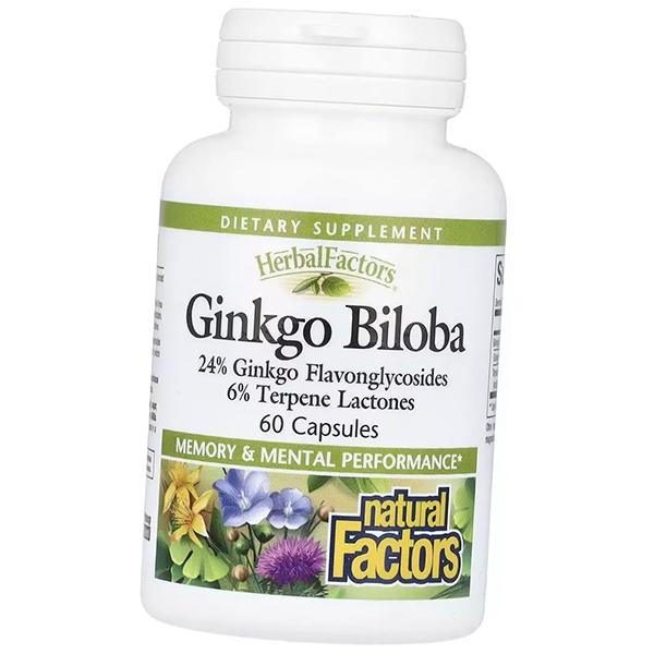 Гинкго Билоба Экстракт, Ginkgo Biloba 60, Natural Factors  60капс (71406018)