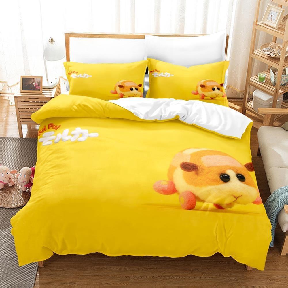 Pui Pui Molcar Bedding Set Single Twin Full Queen King Size Bed Set Adult Kid Bedroom Duvet Cover Sets 3D Anime Bed Sheet Set