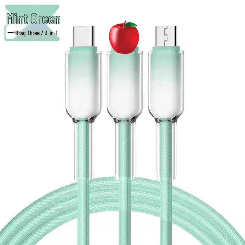 120W Super Fast Charging 3-in-1 Data Cable for Huawei, Type-C, Apple, and Android Devices