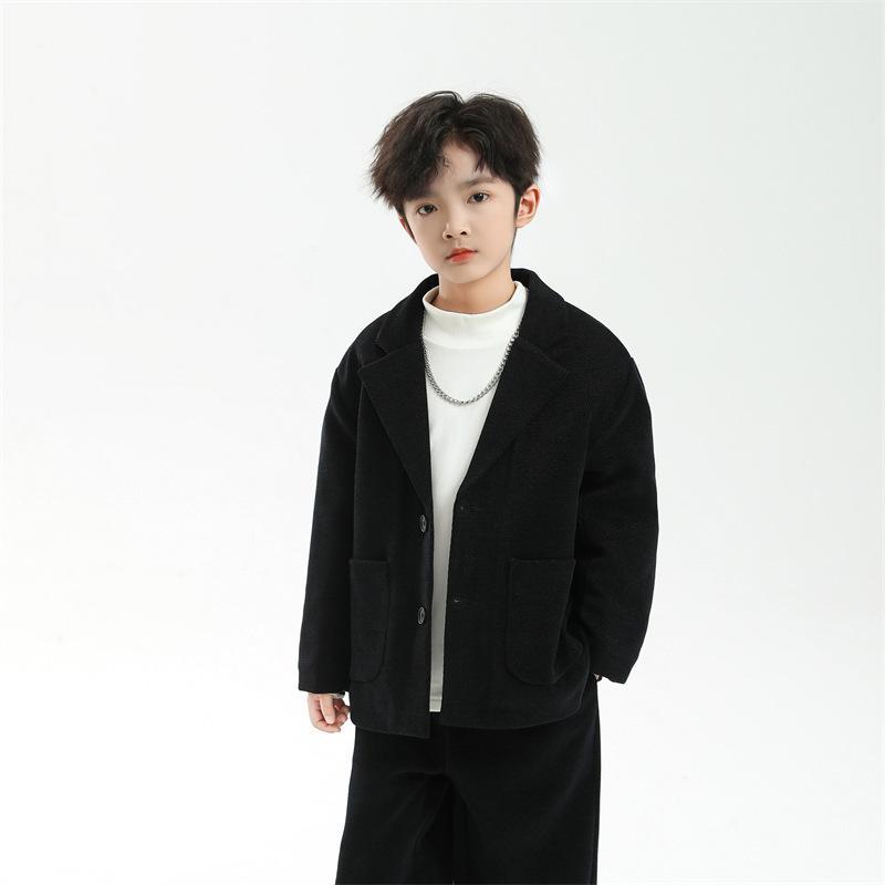 Мальчишеский костюм Осень и Зима Хлопок и Утепленный Красивый Британский Стиль Двухсторонний Костюм для Мальчика 120cm