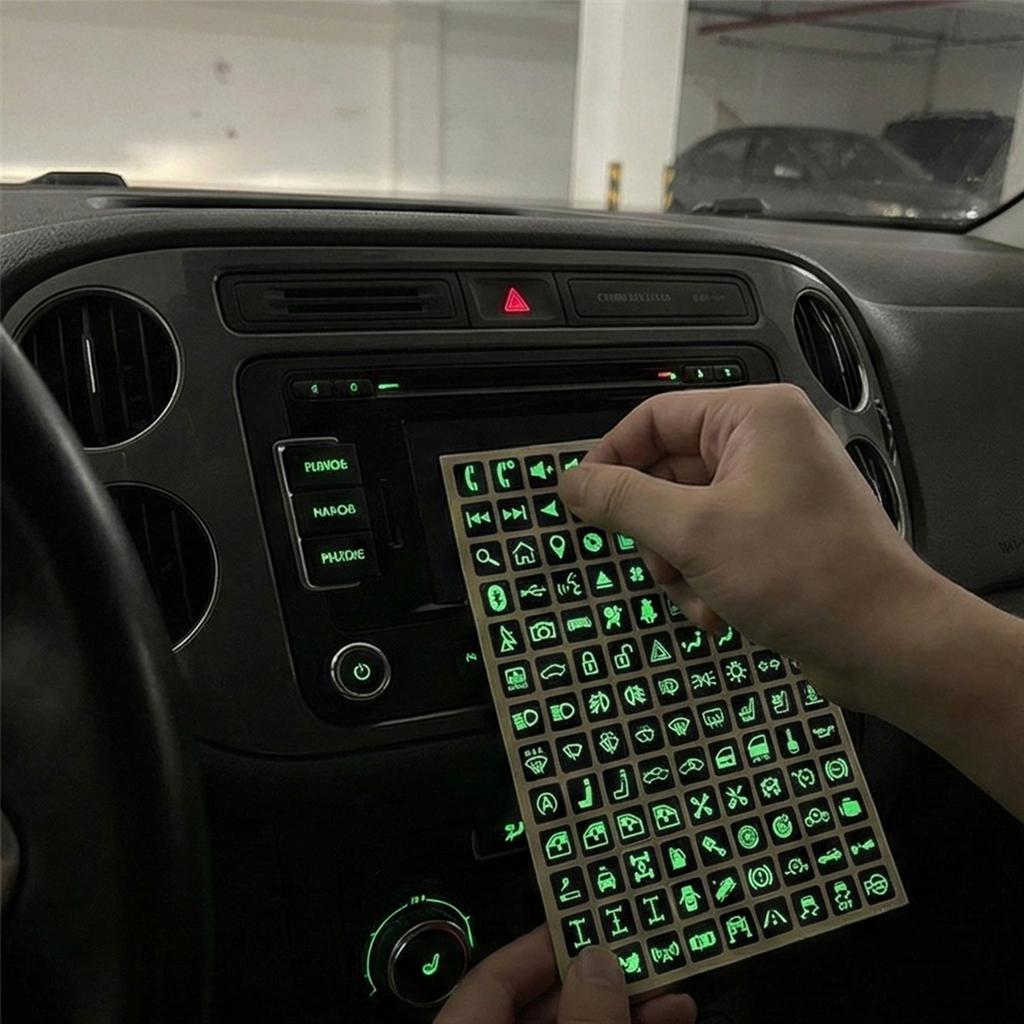 Glowing Stickers Decals for Dashboard and Central Console Customization Transparent Design Flame Retardant PVC Waterproof