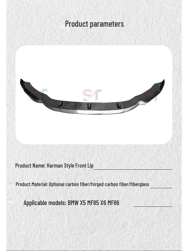 BMW X5M/X6M F85/F86 Carbon Fiber Front Lip Hamann Style Bumper Diffuser Kit
