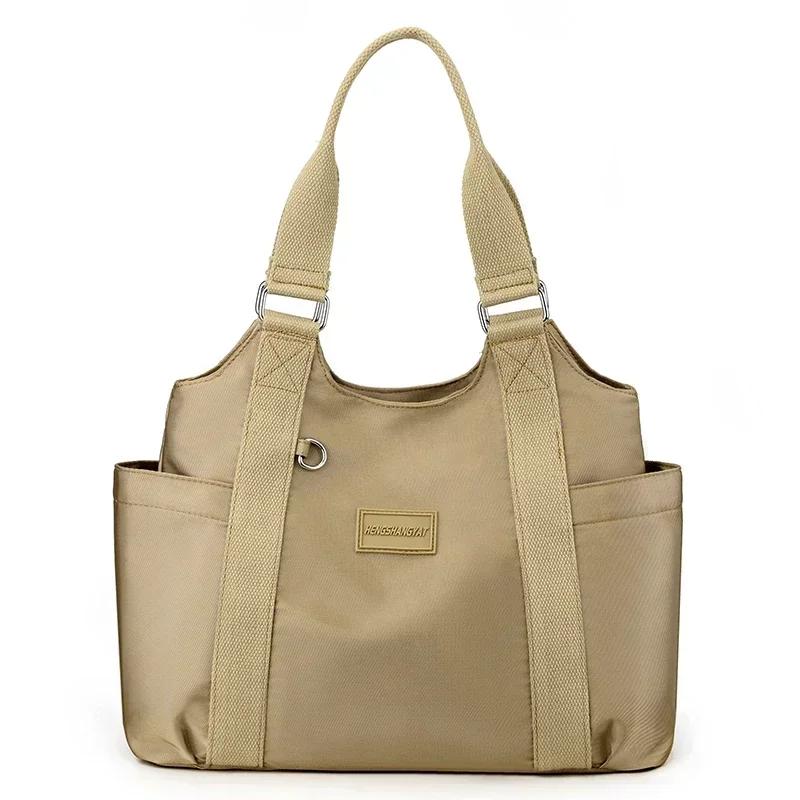 Solid stitching zipper ladies bags shoulder traveling crossbody bags for women nylon large capacity pocket