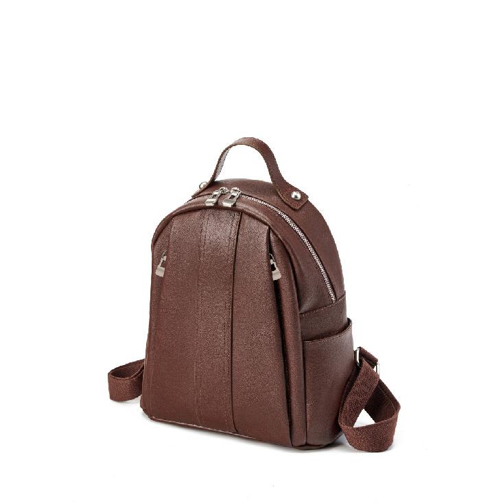 

Crystal Vegetable-Tanned Leather Versatile Top Layer Leather Backpack коричневий