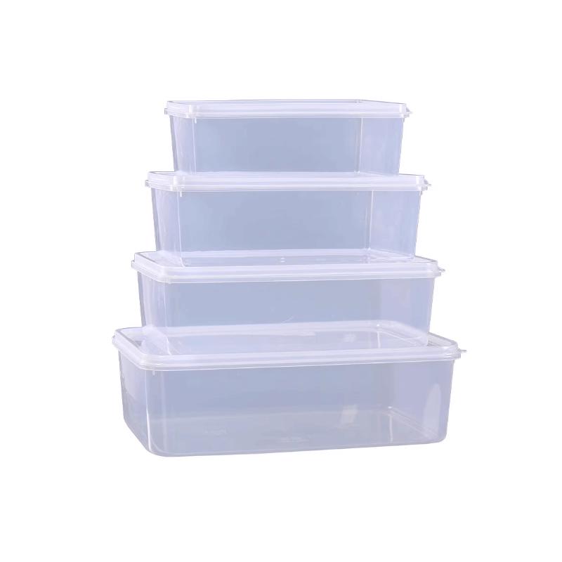 Transparenter rechteckiger Kunststoff-Lebensmittelaufbewahrungsbehälter
