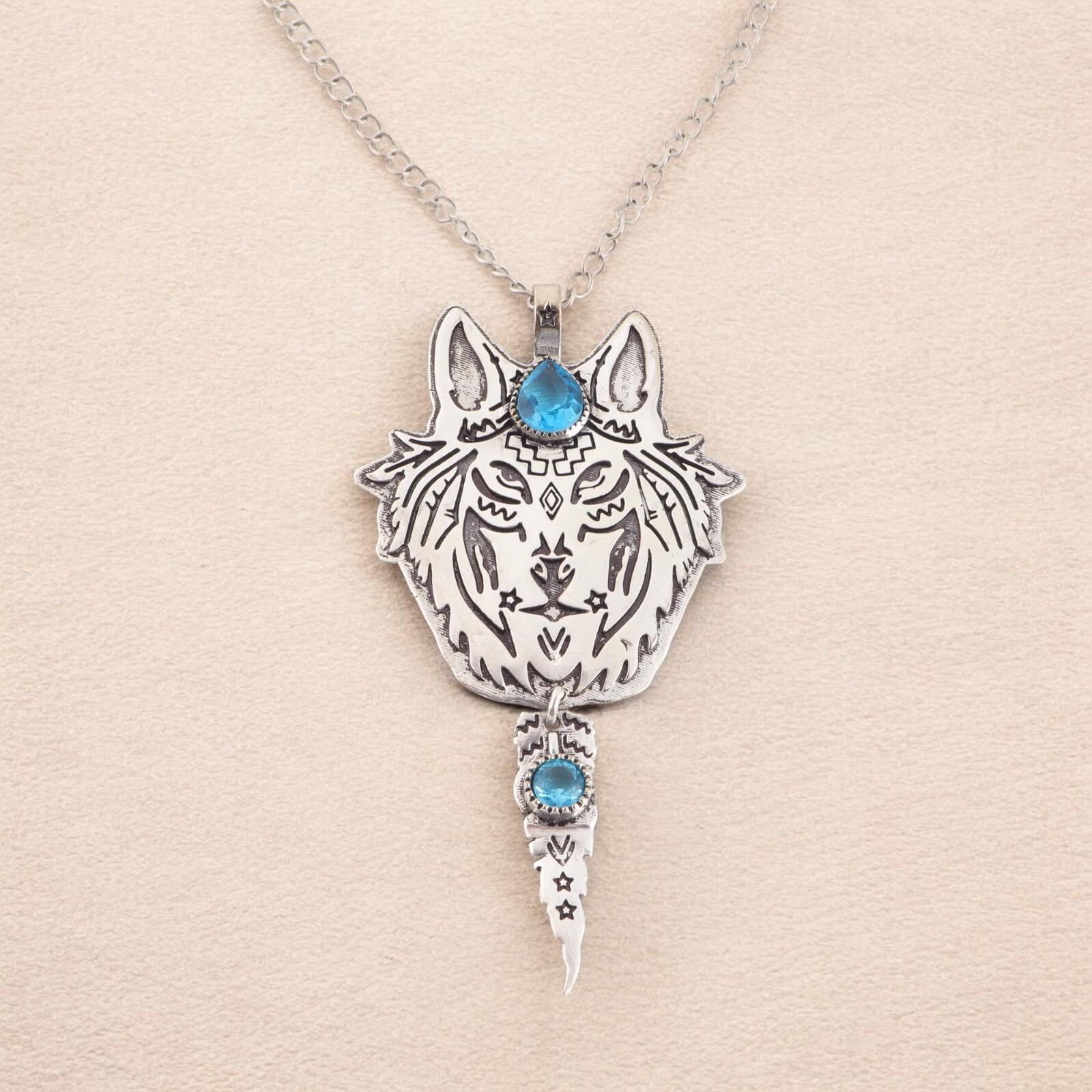 

925 Sterling Silver Genuine Swiss Blue Topaz Gemstone Designer Chain Pendant 4 CP-26-5