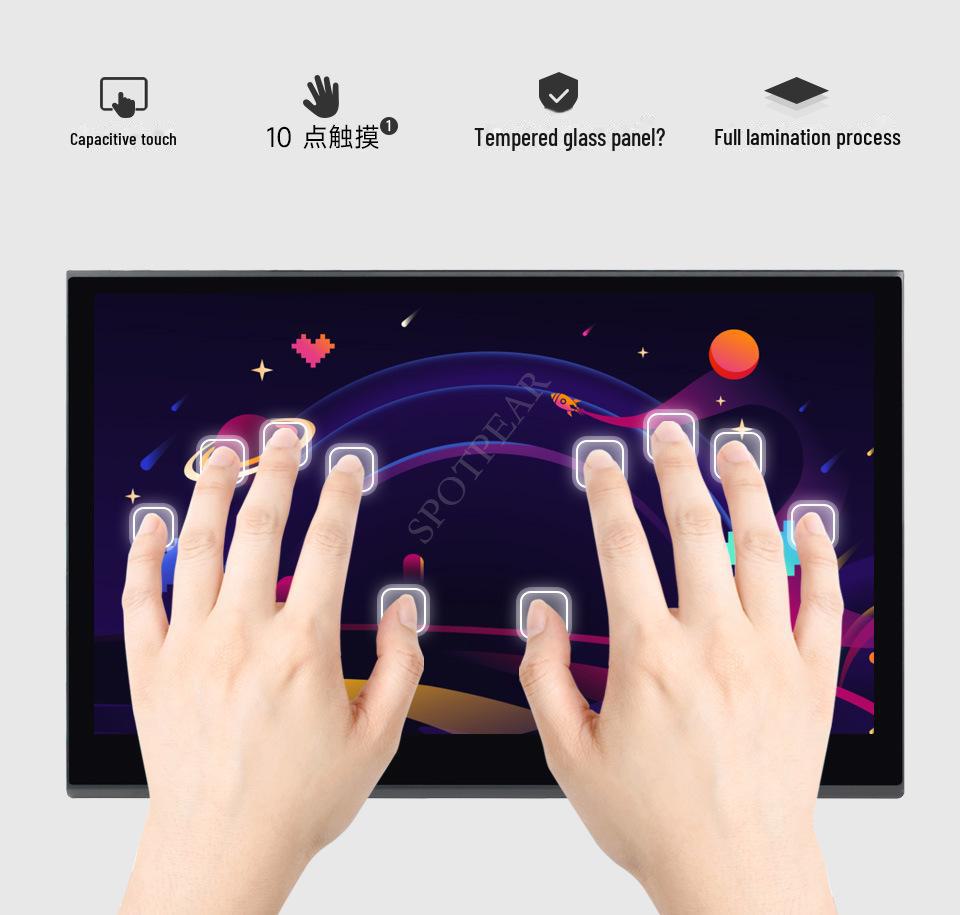 15.6" QLED Touchscreen RGB Display for Raspberry Pi, Quantum Dot, Metal Case, 1920×1080