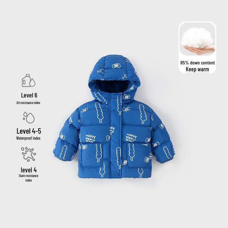 Infant Hooded Winter Down Jacket: Class A Three-Proof Outerwear for Boys and Girls 100 cm