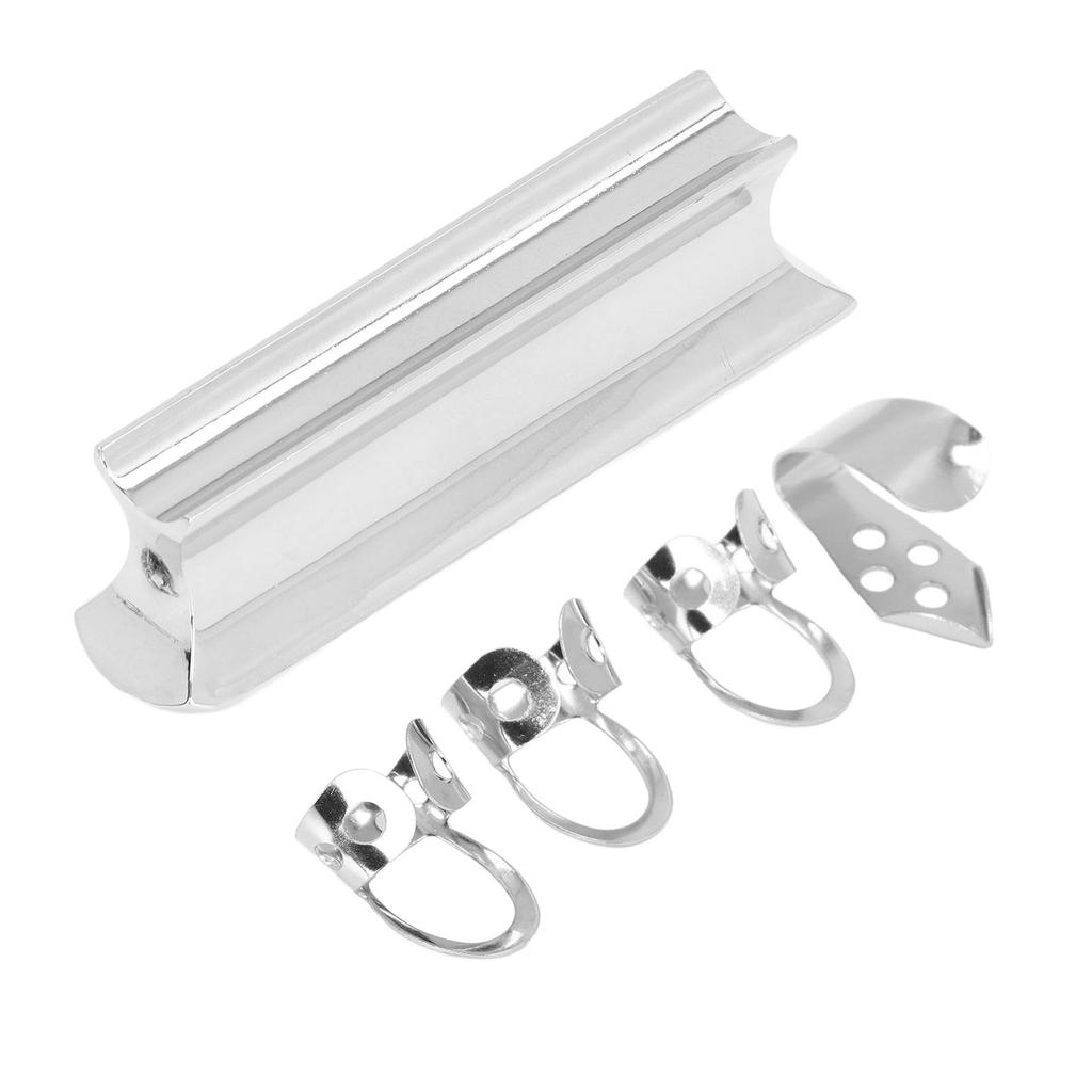 Guitar Slide Tone Bar with Thumb and Finger Picks Solid Stainless Steel Sliding Bar for Hawaiian Ele