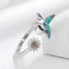 2026 Color Fashion Niche Design Sense Hummingbird Rotating Ring Symphony Little Daisy Exquisite Ring