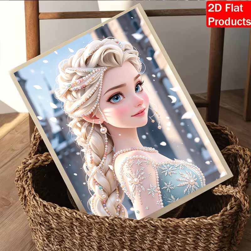 Disney Pearl Painting Queen Elsa DIY Pearl Art Painting Pearl Gem Painting Pictures Crafts Special Shape Home Wall Decoration