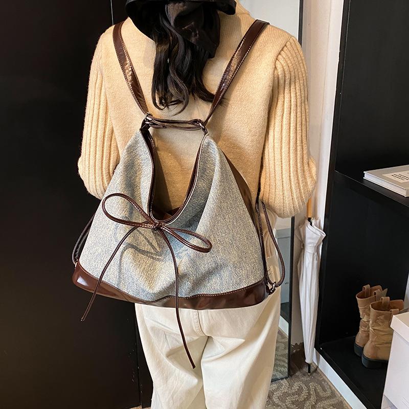 

Повседневный дорожный рюкзак большой емкости женская сумка через плечо в стиле ретро модная портативная сумка-тоут темно-коричневого