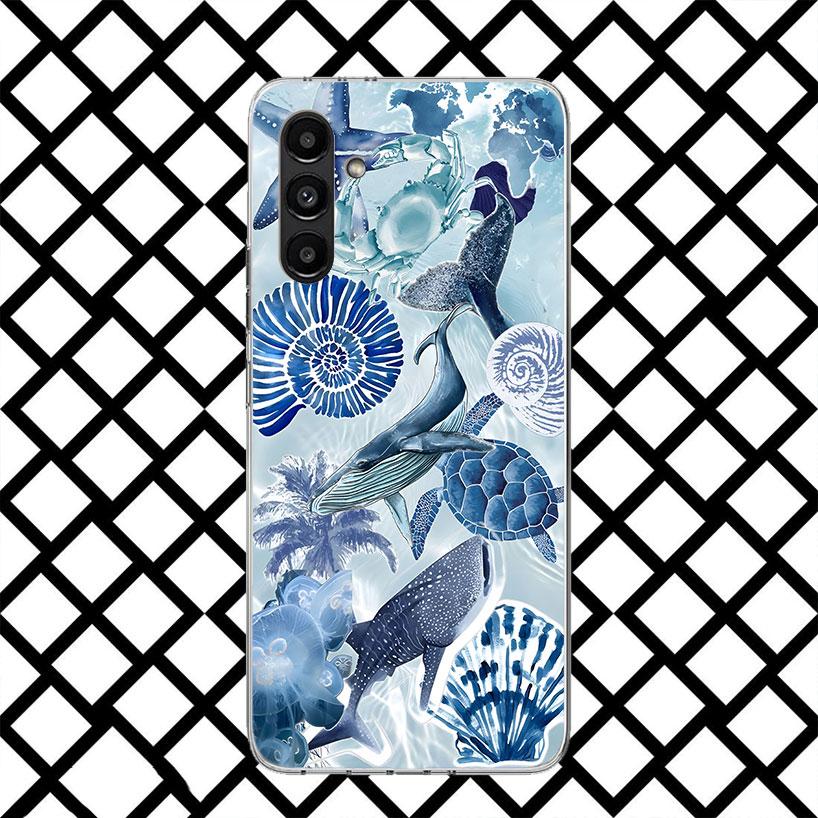Ozean Seestern Meeresschildkröte Hai Handyhülle für Samsung Galaxy A17 A37 A57 A16 A26 A36 A56 A15 A25 A35 A55 A14 A24 A34 A54 A13 A2