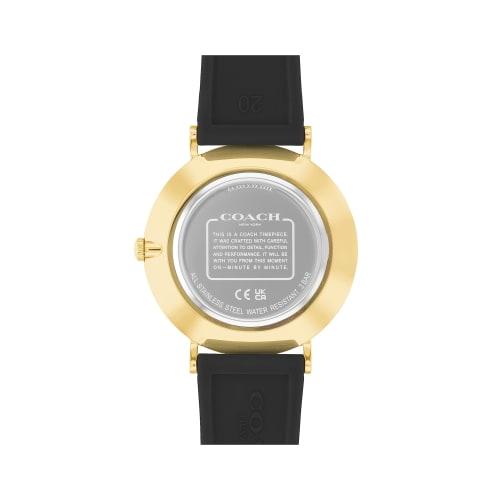 Coach Charles 41mm GP Black Signature C Silicone Strap