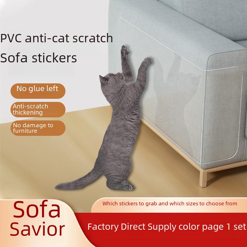 

Transparent PVC Self-Adhesive Anti-Scratch Sofa Protector for Cats