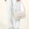 Bally Simple Solid Color Goat Leather Tote Shoulder Bag Women bags Bone-White 6302775