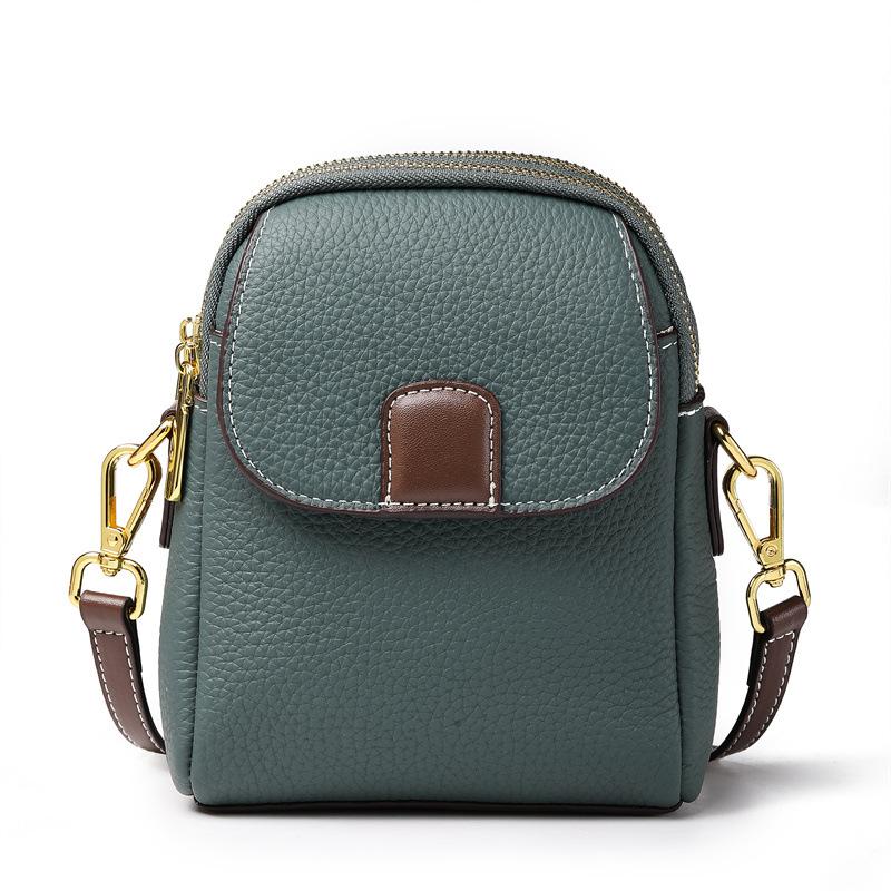 

Head Layer Cowhide Women s Bag, Mobile Phone Bag, Women s Genuine Leather Crossbody Bag, Fashionable Multi Compartment Shoulder Bag море синього кольору