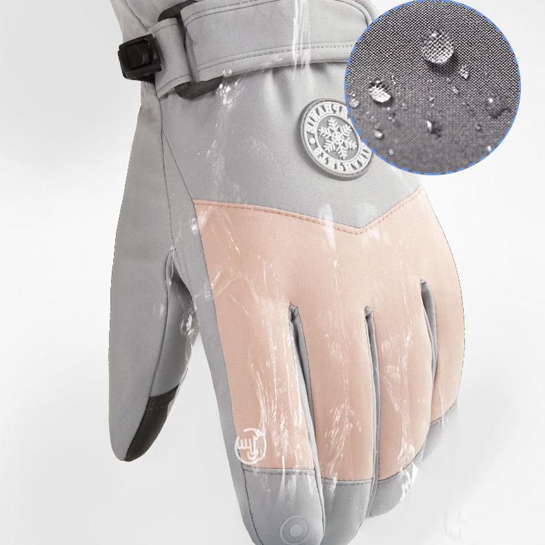 Ski Gloves Winter Warm Gloves Men's and Women's Cycling Gloves Thickened Finger Touch Screen Hiking Couple Anti Slip and Windproof Gloves
