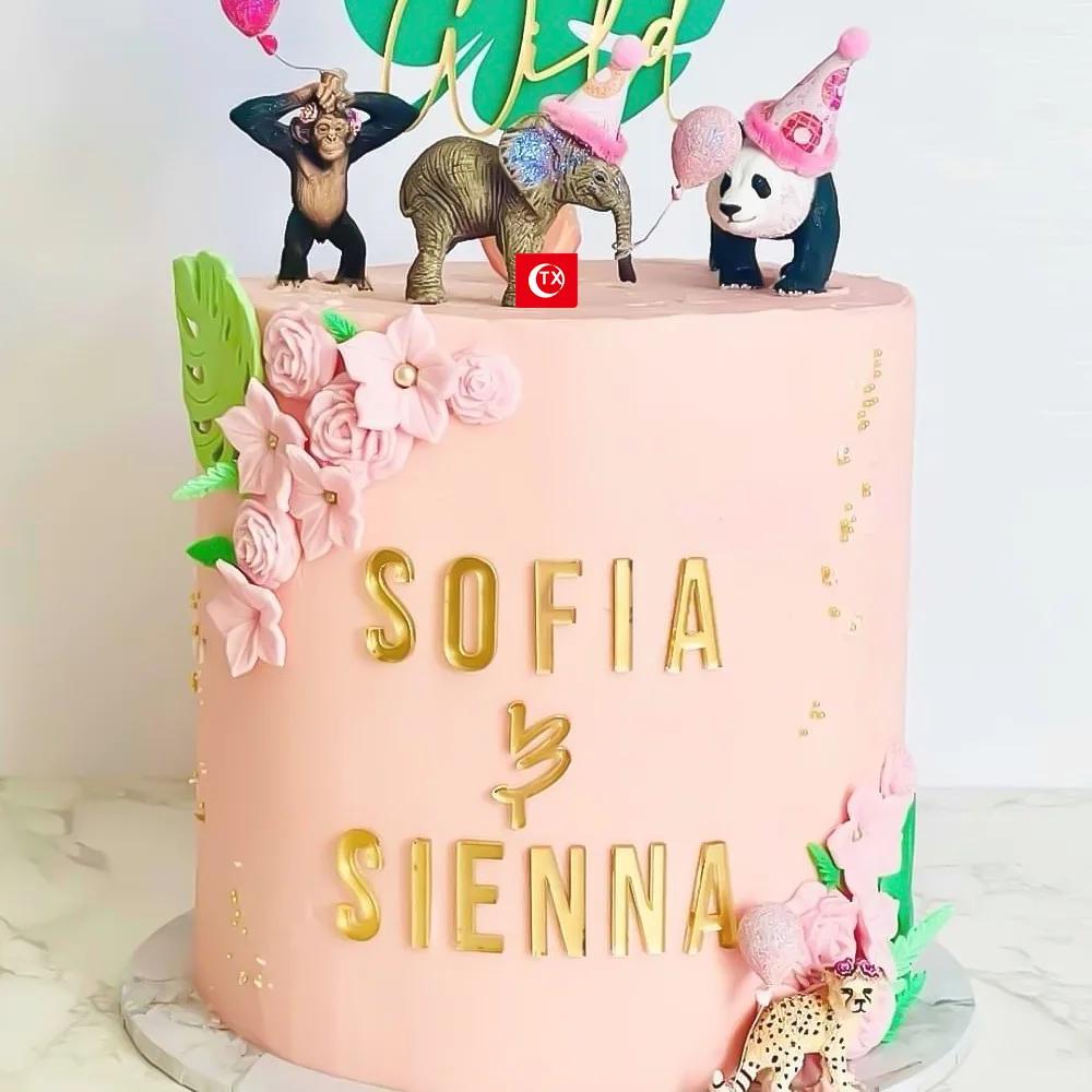 Decor Acrilic Oglindă Aurie pentru Tort La Mulți Ani Alfabet Englez Număr Roman Nuntă Petrecere Topper Tort Insert Cupcake Steag