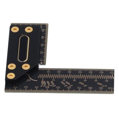 Hilitand 100mm Aluminum Woodworking Ruler, Gauge, T-Shaped Square, Marking Tool, Aluminum, Woodworking Scriber