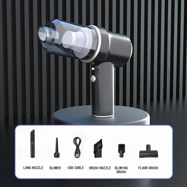 

8000Pa Беспроводной автомобильный пылесос и воздушная тряпка Беспроводной ручной автомобильный пылесос Бытовой и автомобильный мини-пылесос двойного назначения чёрный