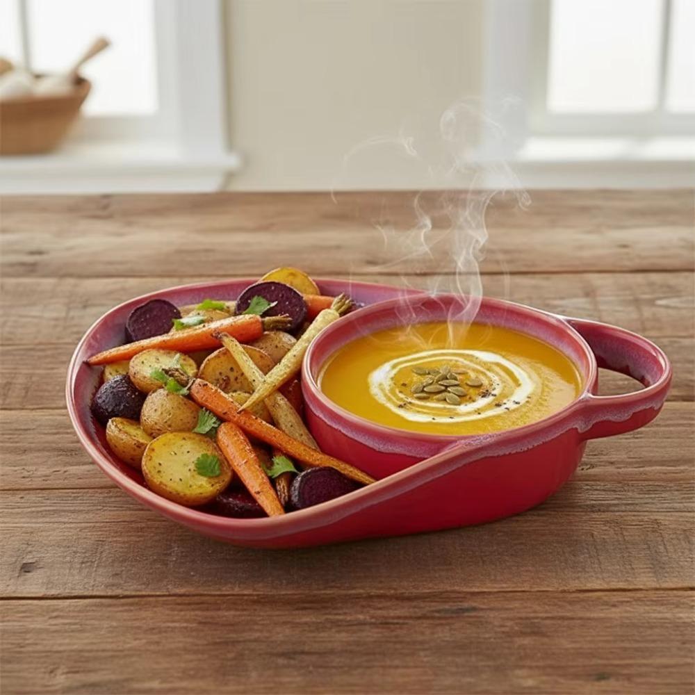 with Handle Vintage Separated Fruit Salad Plate Ceramic French Fry Plate Sandwich Plate  Hotel