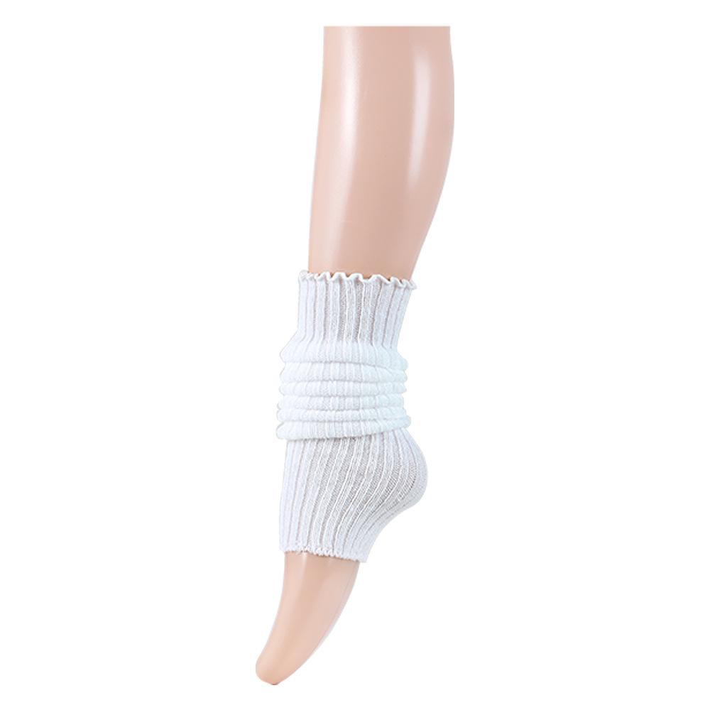 Women's White Knitted Lolita College Style Calf-Length Socks – Warm Spring/Summer Pile Design