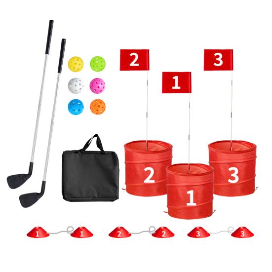 Portable Golf Practice Set Pickballs Beach Bucket Training Kit with Chipping Net Lightweight Outdoor Game for Backyard Park