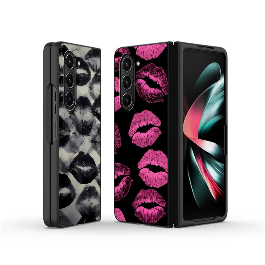 Creativity Lip Print Case for Samsung Galaxy ZFold6 ZFold7 ZFold3 ZFold4 Z Fold 7 6 5 4 3 ZFold5 Back Phone Cover