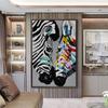 Modern Abstract Canvas Painting Interior Gold Foil Horse Zebra Animals Poster And Prints Wall Pictures For Living Room Decor