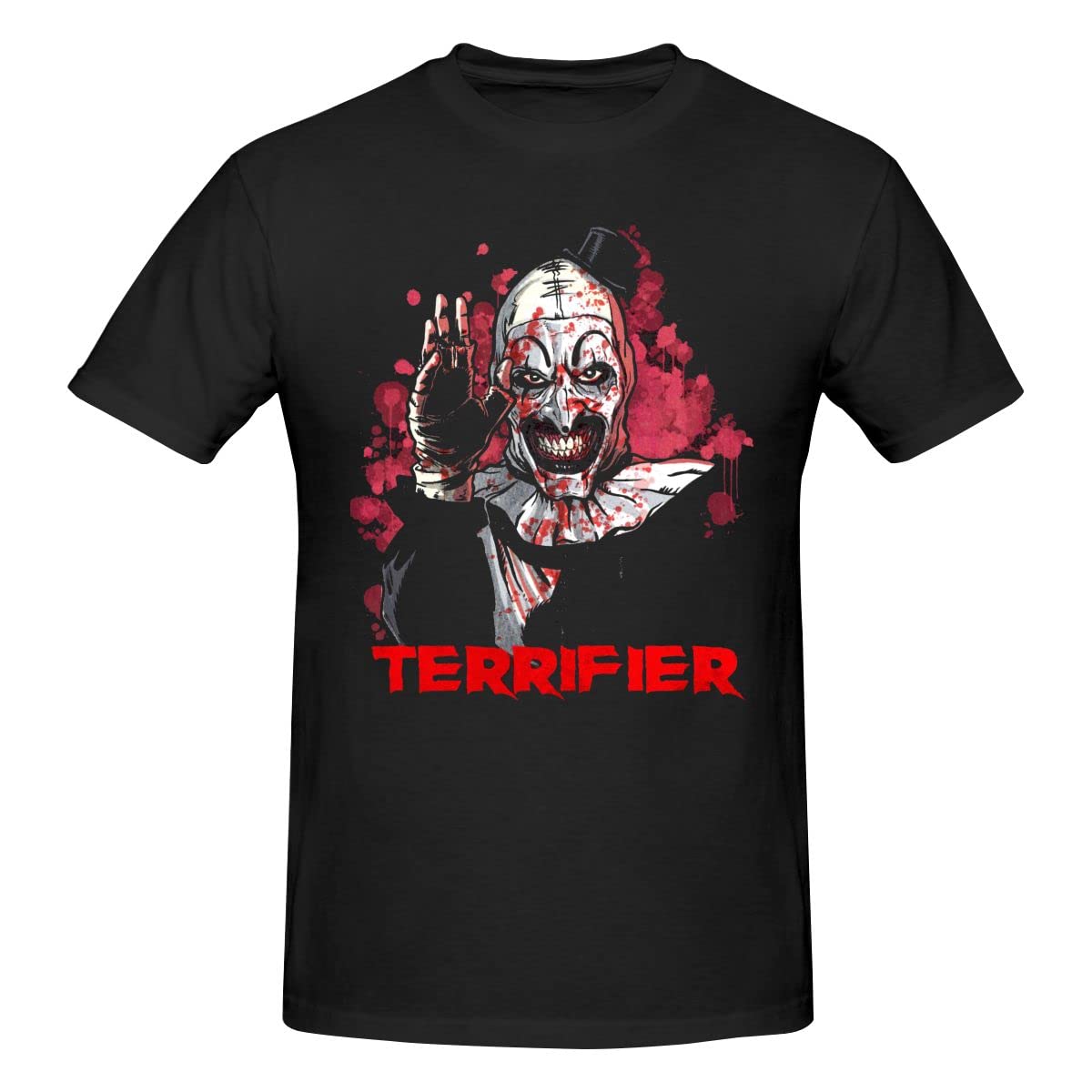 Terrifier Horror Movie T Shirt Cotton Custom Short Sleeve T Shirts L чёрный
