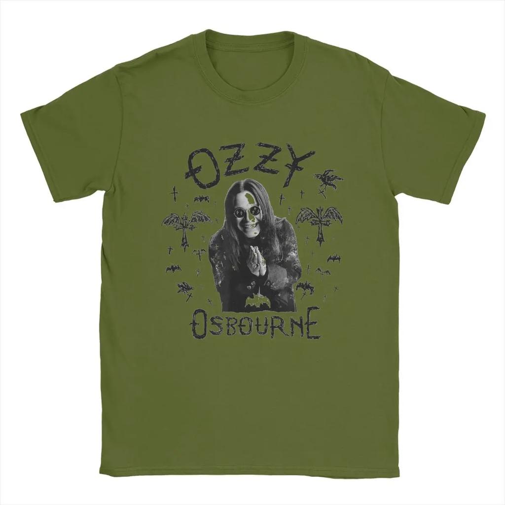 Men T-Shirts Ozzy Osbourne Cross Flying Novelty Pure Cotton Tee Shirt Short Sleeve T Shirt Round Collar Clothing 4XL 5XL 6XL