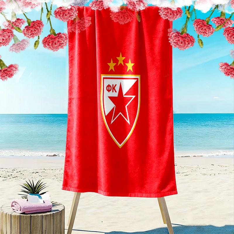 Crvena Zvezda logo Print Beach Towel, Large Soft Quick Dry Towel for Beach Camping Swimming