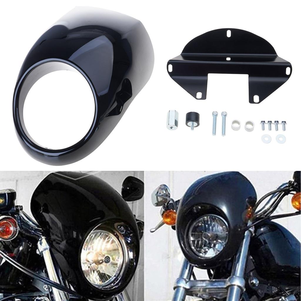Black Fairing Windshield 5.9" Headlight Opening Mark for 883 XL 1200