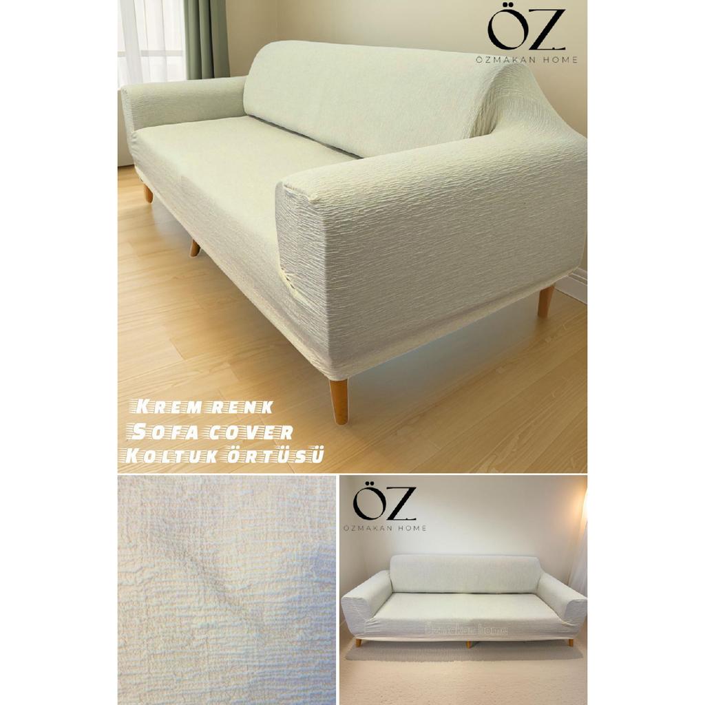 Jacquard 3-seater Sofa Cover, Sofa Bed Sofa Cover 1 Piece Stone Gray