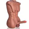 Muñeca Sexual Musculosa Hombres Torso de Medio Cuerpo Muñeca Masturbación Unisex Pene Artificial Canal Dual Real Producto Sexy para Adultos