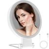 30X Foldable Magnifying Mirror 360° Rotating Lighted Makeup Mirror with Light 3 Lighting Modes Cosmetic Mirrors for Women Girls