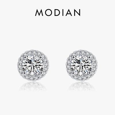 Boucles d'oreilles en argent Sterling 925 pour femmes, bijoux en Zircon, cristal blanc, cadeau pour femmes