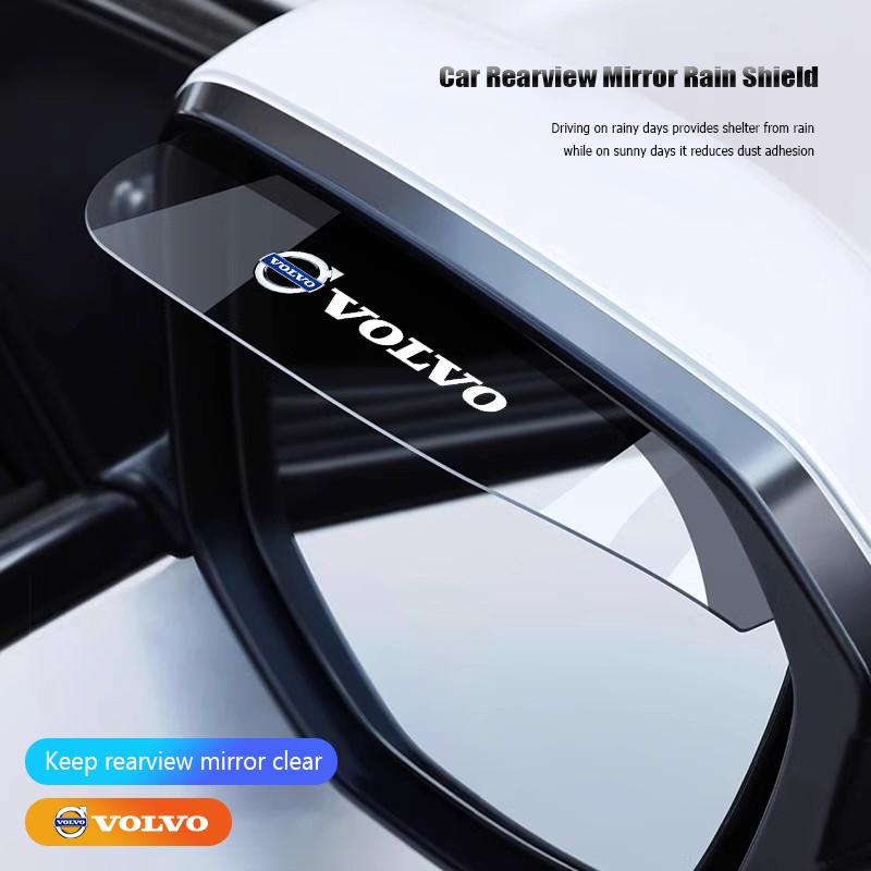 hkzh9 2Pcs Car Rearview Mirror Rain Cover Snow Sun Visor Shield For Volvo ES90 EC40 EX40 EM90 XC90 V90 V60 XC60 V40 S80 S60 S90 C40 XC